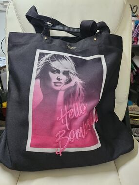 Victoria's Secret Black Tote with Pink Graphic